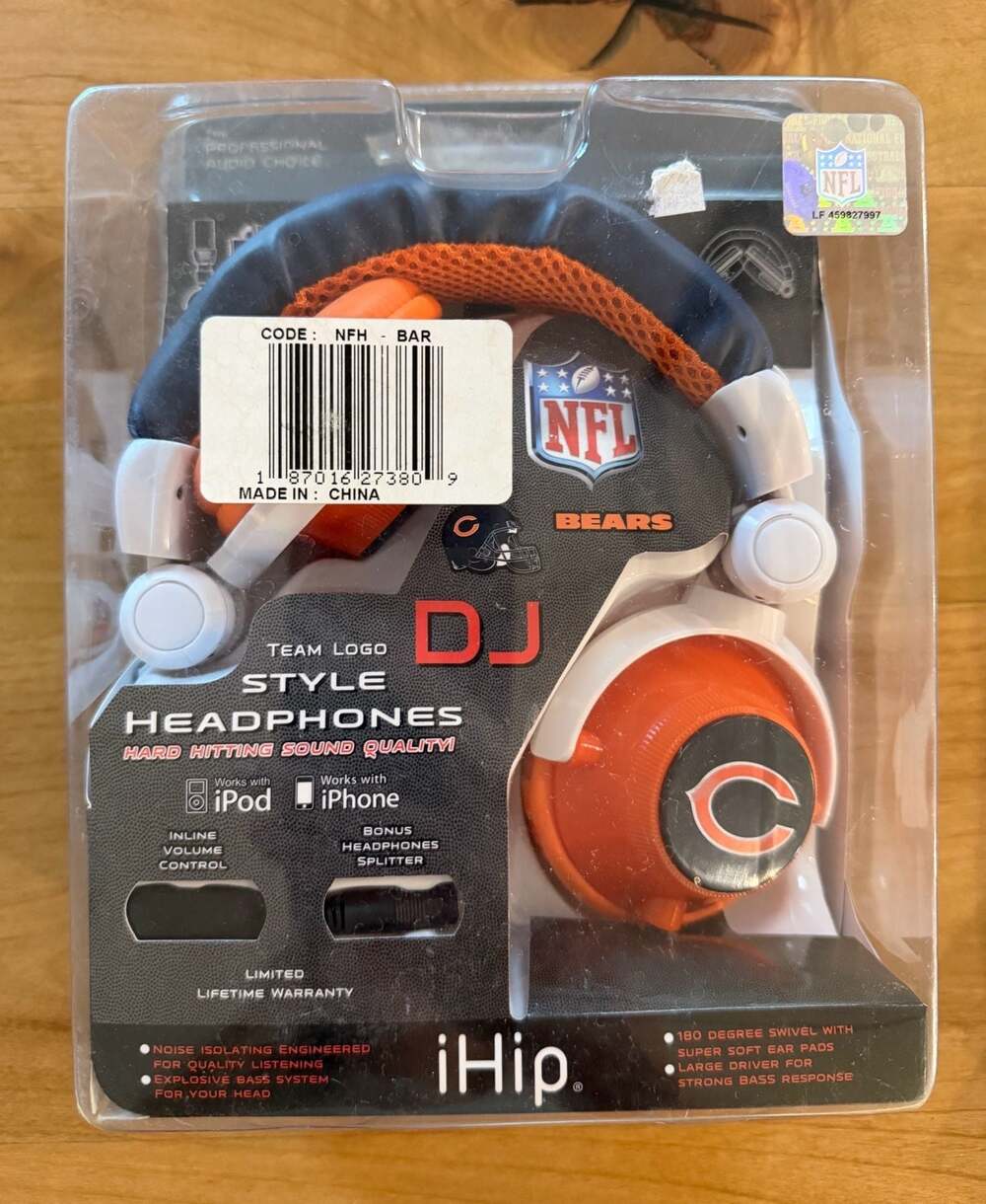 iHip Chicago Bears NFL DJ Style Headphones